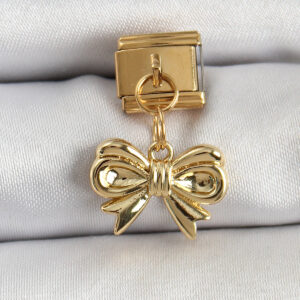 Kalbinle 316L Çelik Sallantılı Fiyonk Model Gold Renk Nomination Charm BC1412