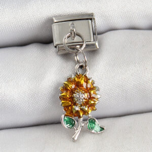 316L Çelik Sallantılı Ayçiçeği Model Gümüş Renk Nomination Charm BC1448