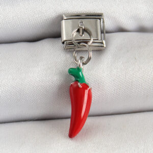 316L Çelik Gümüş Renk Kapya Biber Model Nomination Charm BC1488