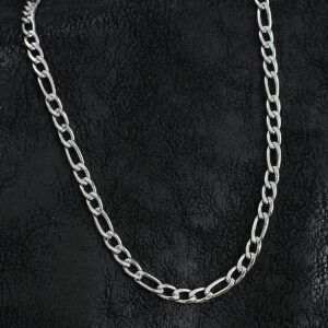 316L Çelik Kalın Figaro Zincir Model Gümüş Renk Erkek Kolye ERK1394