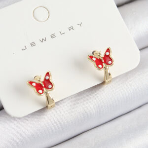 Pirinç Kelebek Model Gold Renk Çocuk Küpe BKP10907