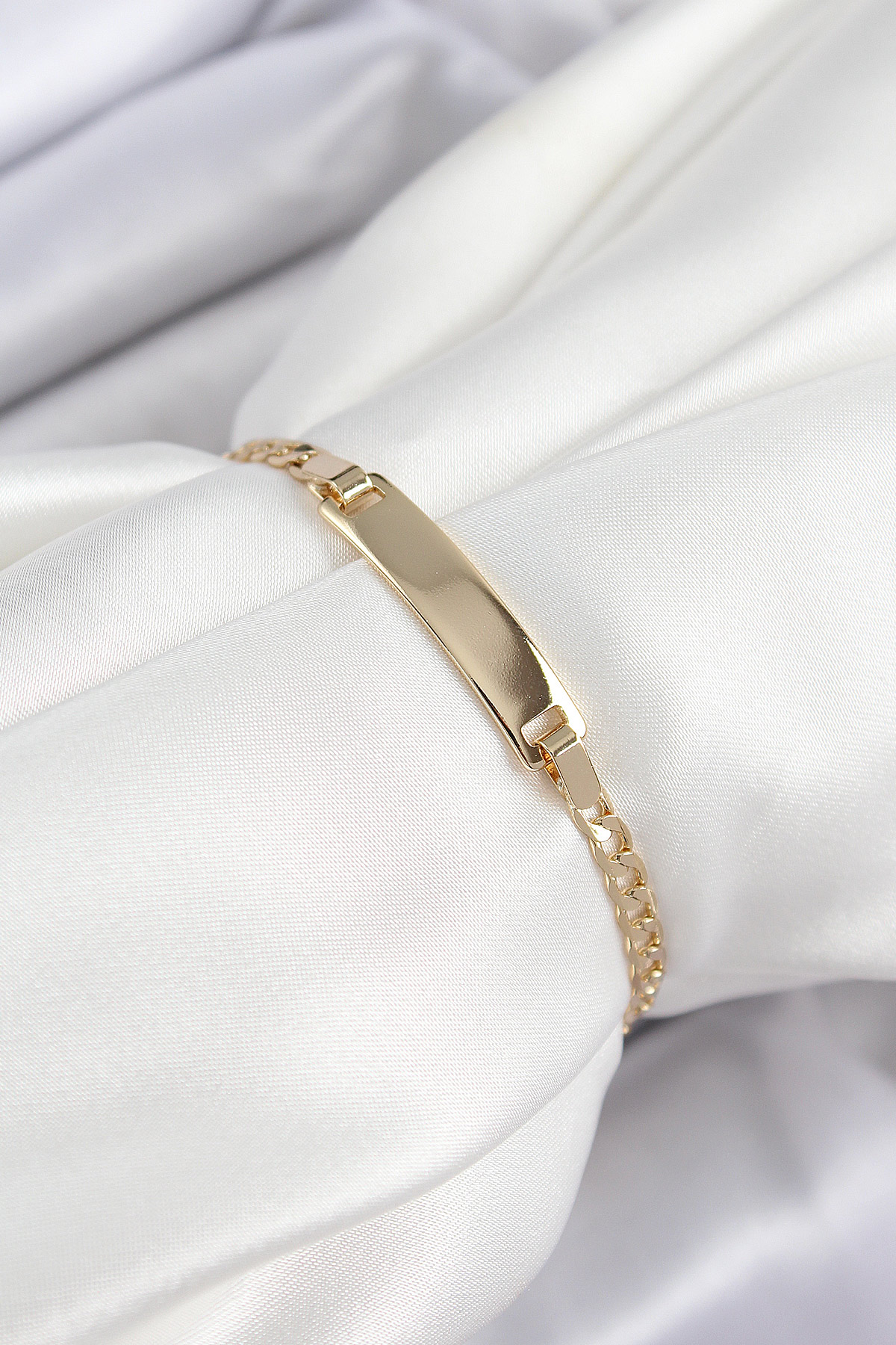 Pirinç Dikdörtgen Model Gold Renk Xuping Bebek Künyesi BB7434