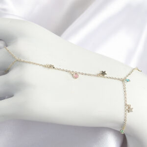 Pirinç Renkli Zirkon Taşlı Sallantılı Yıldızlı Model Gold Renk Kadın Şahmeran SN707