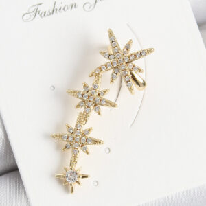 Pirinç Kutup Yıldızı Model Gold Renk Sağ Kıkırdak Küpe BKP10987