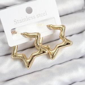 Pirinç Yıldız Model Gold Renk Kadın Küpe BKP11012