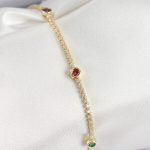 Pirinç Zirkon Taşlı Asorti Model Gold Renk Kadın Bilekilk BB7664