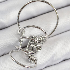 Pirinç Halkalı Model Gümüş Renk Kıkırdak Küpe BKP11059