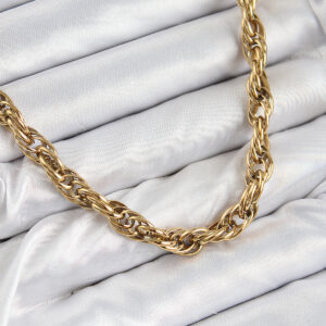 316L Çelik Halat Model Gold Renk Kadın Kolye BKO10481