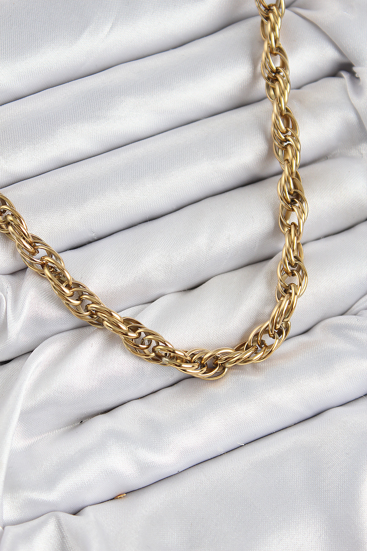 316L Çelik Halat Model Gold Renk Kadın Kolye BKO10481