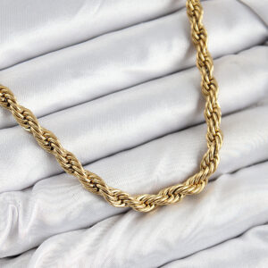 Kalbinle 316L Çelik Burgu Model Gold Renk Kadın Kolye BKO10485