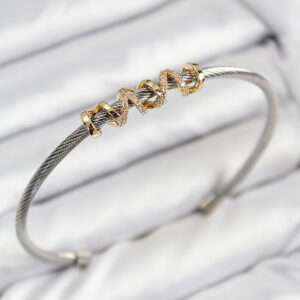 316L Çelik Zirkon Taşlı Model Gold Ve Gümüş Renk Kadın Bileklik BB7777