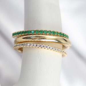 Pirinç Gold Renk Zirkon Taşlı 4'Lü Kadın Yüzük BYK3831