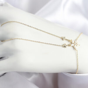 Pirinç Zirkon Taşlı Yıldız Model Gold Renk Şahmeran SN710