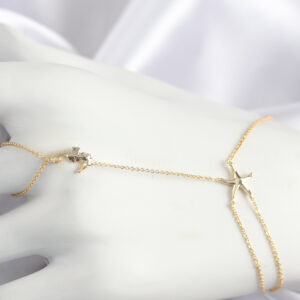 Pirinç Zirkon Taşlı Deniz Atı Ve Yıldız Model Gold Renk Şahmeran SN713