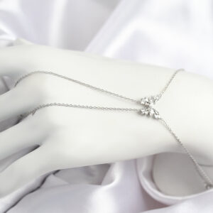 Pirinç Zirkon Taşlı Kelebek Model Gümüş Renk Şahmeran SN716