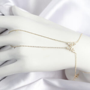 Pirinç Zirkon Taşlı Kelebek Model Gold Renk Şahmeran SN717