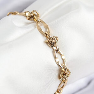 316L Çelik Parçalı Zincir Model Gold Renk Kadın Bileklik BB7847