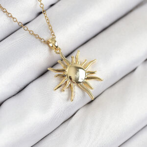 316L Çelik Güneş Model Gold Renk Kadın Kolye BKO10537