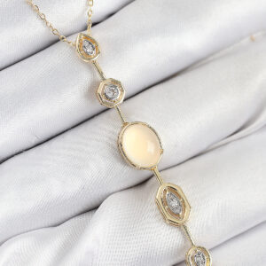 Pirinç Zincir Sarı Gold Renk Zirkon Taşlı Y Kolye BKO10555