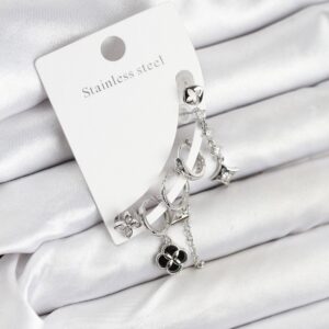 Pirinç Gümüş Renk Kadın Set Küpe BKP11218