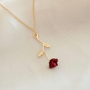 Kırmızı Gül Figürlü Kolye BKO6392