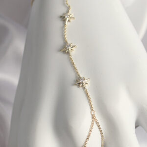 Pirinç Gold Renk Zirkon Taşl Yıldız Model Kadın Şahmeran SN600