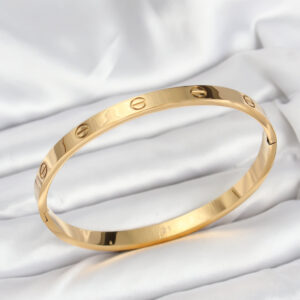 316L Çelik Gold Renk 65 mm Kadın Kelepçe Bileklik BB7912