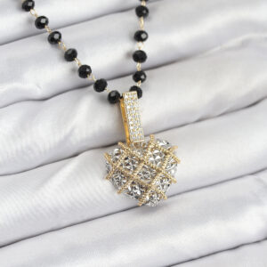 316L Çelik Zincir Kristal Boncuklu Kalpli Kadın Kolye BKO10562