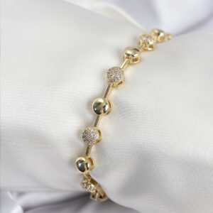 Pirinç VIP Seri Gold Renk Topçuk Model Kadın Bileklik BB7923