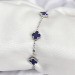 316L Çelik Gümüş Renk Lacivert Baby Boy Yonca Kadın Bileklik BB7952