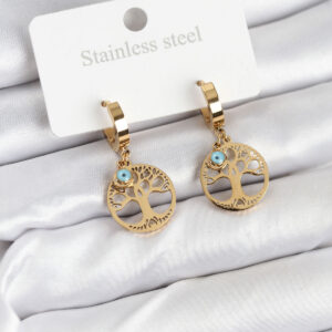 316L Çelik Yaşam Ağacı Model Kadın Küpe BKP11229