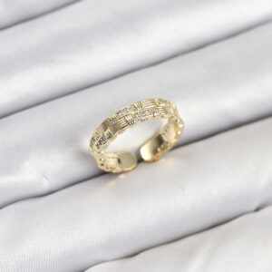 Pirinç Gold Renk Zirkon Taşlı Sırım Kadın Yüzük BYK3846