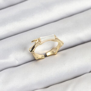 Pirinç Gold Renk Kemik Model Kadın Yüzük BYK3848