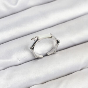 Pirinç Gümüş Renk Kemik Model Kadın Yüzük BYK3849