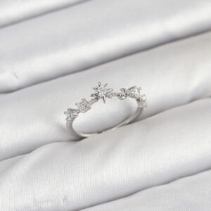 Pirinç Gümüş Renk Manifest Kadın Yüzük BYK3891