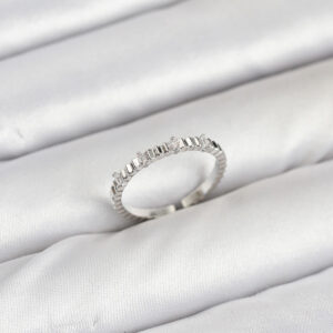 Pirinç Gümüş Renk Lazer Kesim Kadın Yüzük BYK3893