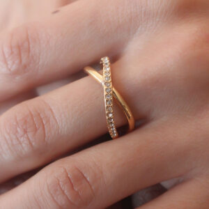 Gold Renk Zirkon Taşlı Kadın Yüzük BYK2507