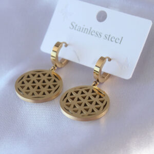 316L Çelik Gold Renk Lotus Model Kadın Küpe BKP7680