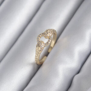 Pirinç Gold Renk Zirkon Taşlı Yılan Model Kadın Yüzük BYK2923