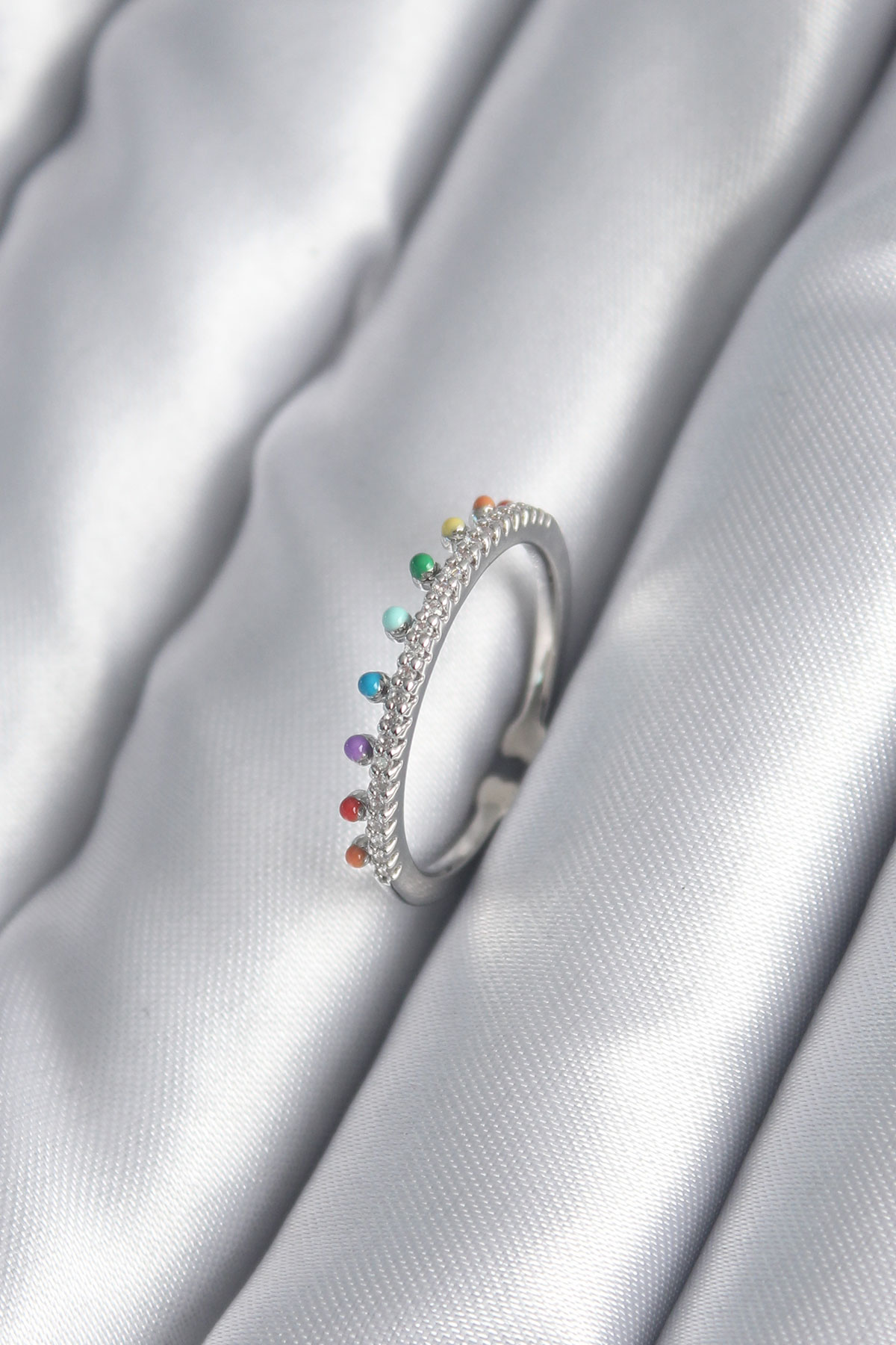 Pirinç Gümüş Renk Zirkon Taş Detay Kadın Yüzük BYK2998