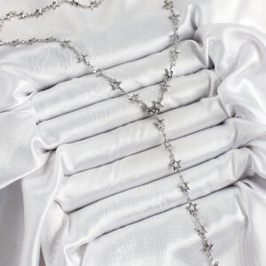 Pirinç Gümüş Renk Yıldızlı Kadın Y Kolye BKO10300