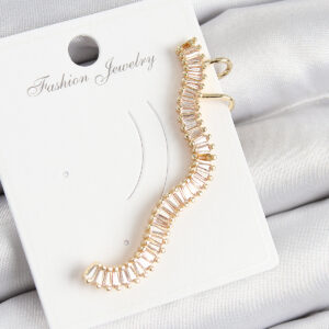 Pirinç Su Yolu Model Gold Renk Sağ Kıkırdak Küpe BKP10985