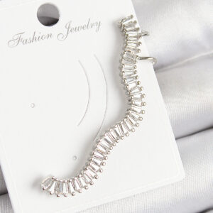 Pirinç Su Yolu Model Gümüş Renk Sağ Kıkırdak Küpe BKP10986