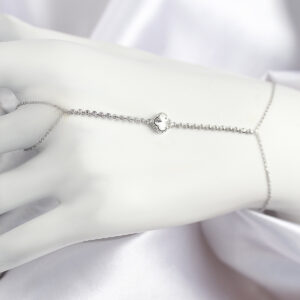 Pirinç Zirkon Taşlı Yonca Model Gümüş Renk Şahmeran SN718