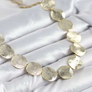 Pirinç Sıralı Para Model Gold Renk Kadın Kolye BKO10488