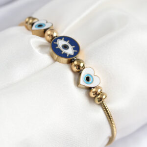 316L Çelik Göz Charm Model Gold Renk Kadın Bileklik BB7843