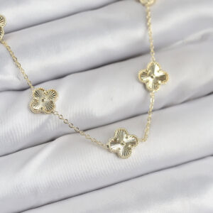 Pirinç Gold Renk Yonca Kadın Kolye BKO10561