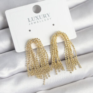 Pirinç Gold Renk Sallantılı Kadın Küpe BKP11241