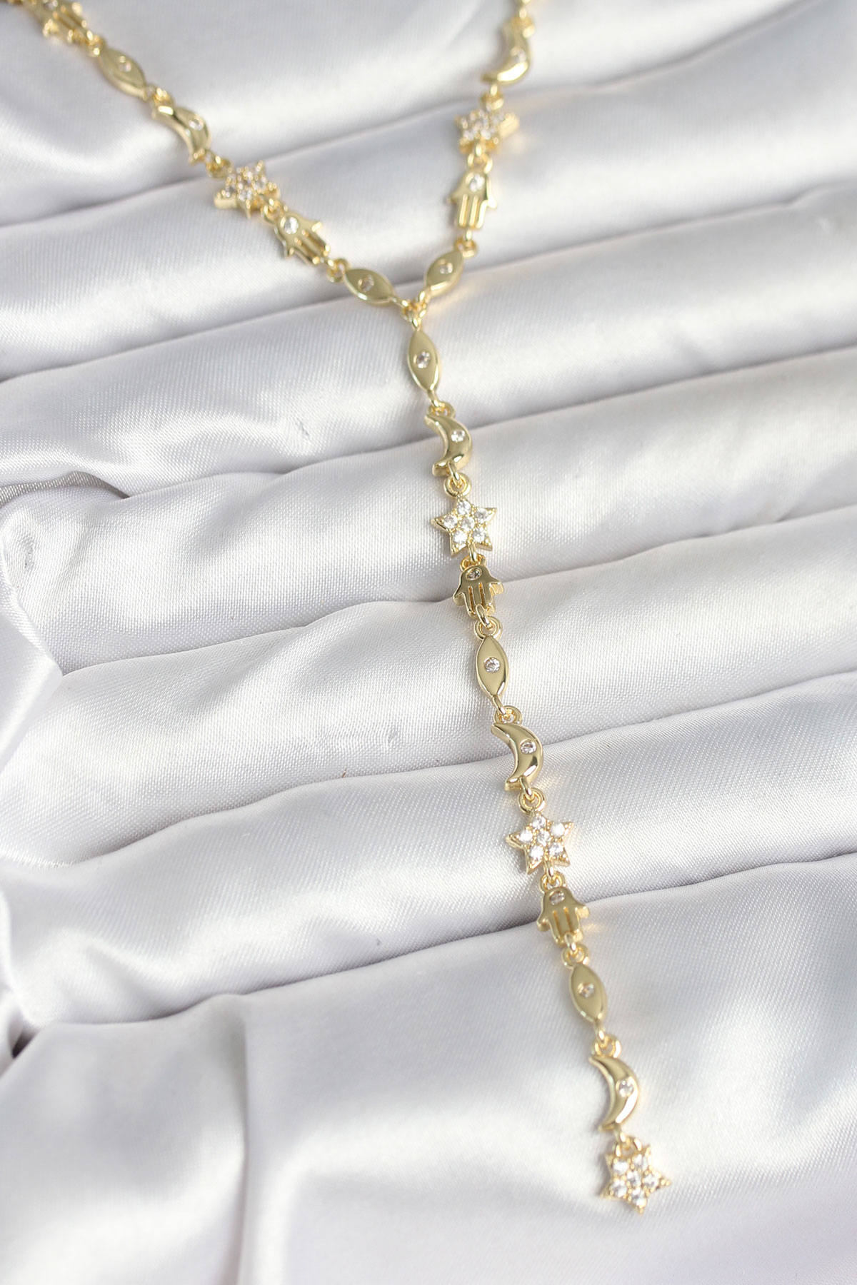 Pirinç Gold Renk Kadın Manifest Kolye BKO10599