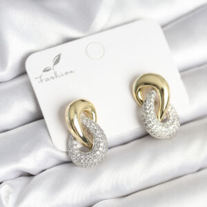 Sarmal Model Gold Gümüş Renk Pirinç Kadın Küpe BKP11287